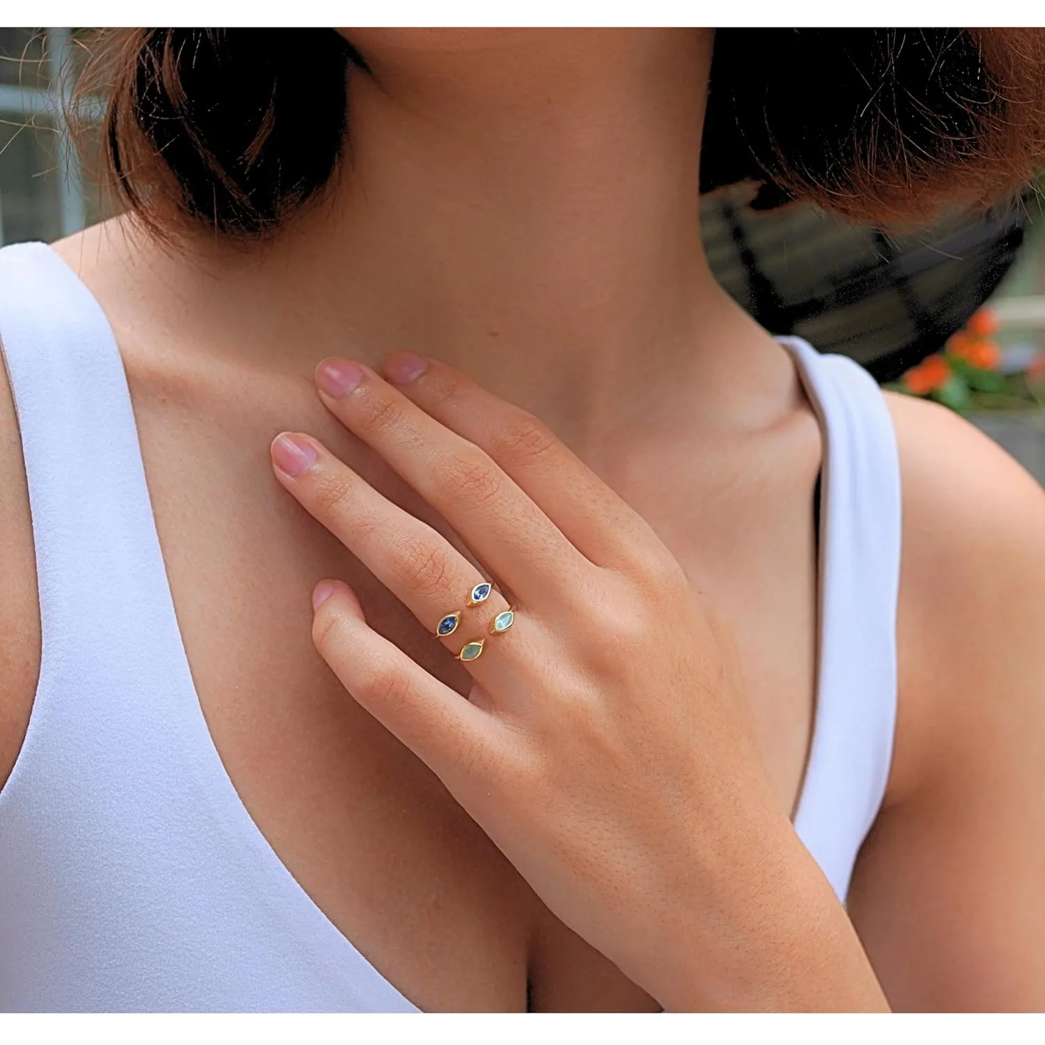 Peridot Rings, 18K Gold Rings for Women Teen Girls That Don't Tarnish - Real 925 Sterling Silver Rings, Stackable, Chunky, Dainty August Birthstone Gifts (Anillos Para Mujer, Marquise - Size 7)