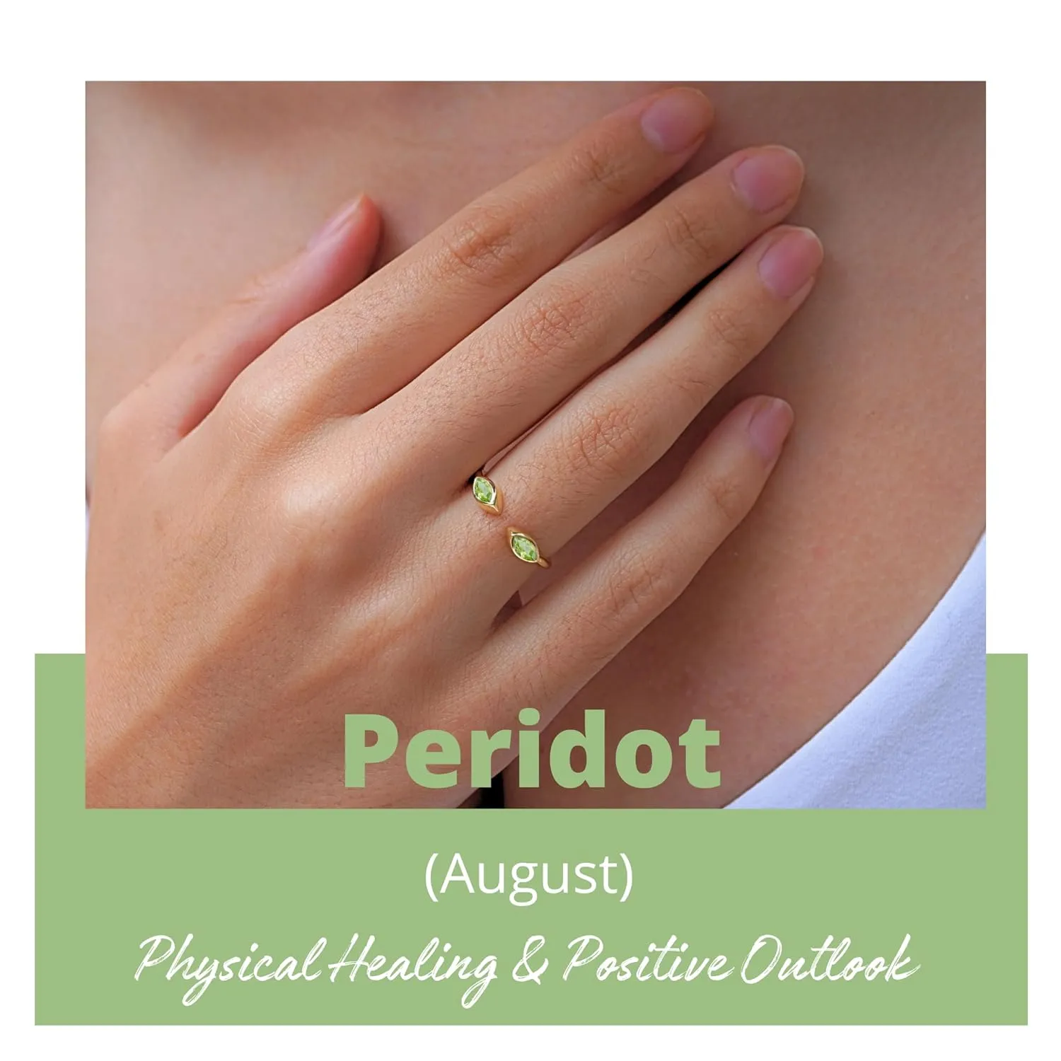 Peridot Rings, 18K Gold Rings for Women Teen Girls That Don't Tarnish - Real 925 Sterling Silver Rings, Stackable, Chunky, Dainty August Birthstone Gifts (Anillos Para Mujer, Marquise - Size 7)