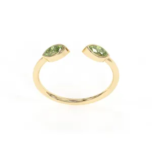 Peridot Rings, 18K Gold Rings for Women Teen Girls That Don't Tarnish - Real 925 Sterling Silver Rings, Stackable, Chunky, Dainty August Birthstone Gifts (Anillos Para Mujer, Marquise - Size 7)