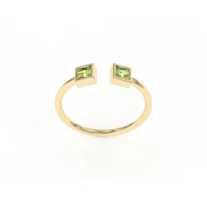 Peridot Rings, 18K Gold Rings for Women Teen Girls That Don't Tarnish - Real 925 Sterling Silver Rings, Stackable, Chunky, Dainty August Birthstone Gifts (Anillos Para Mujer, Square - Size 6)