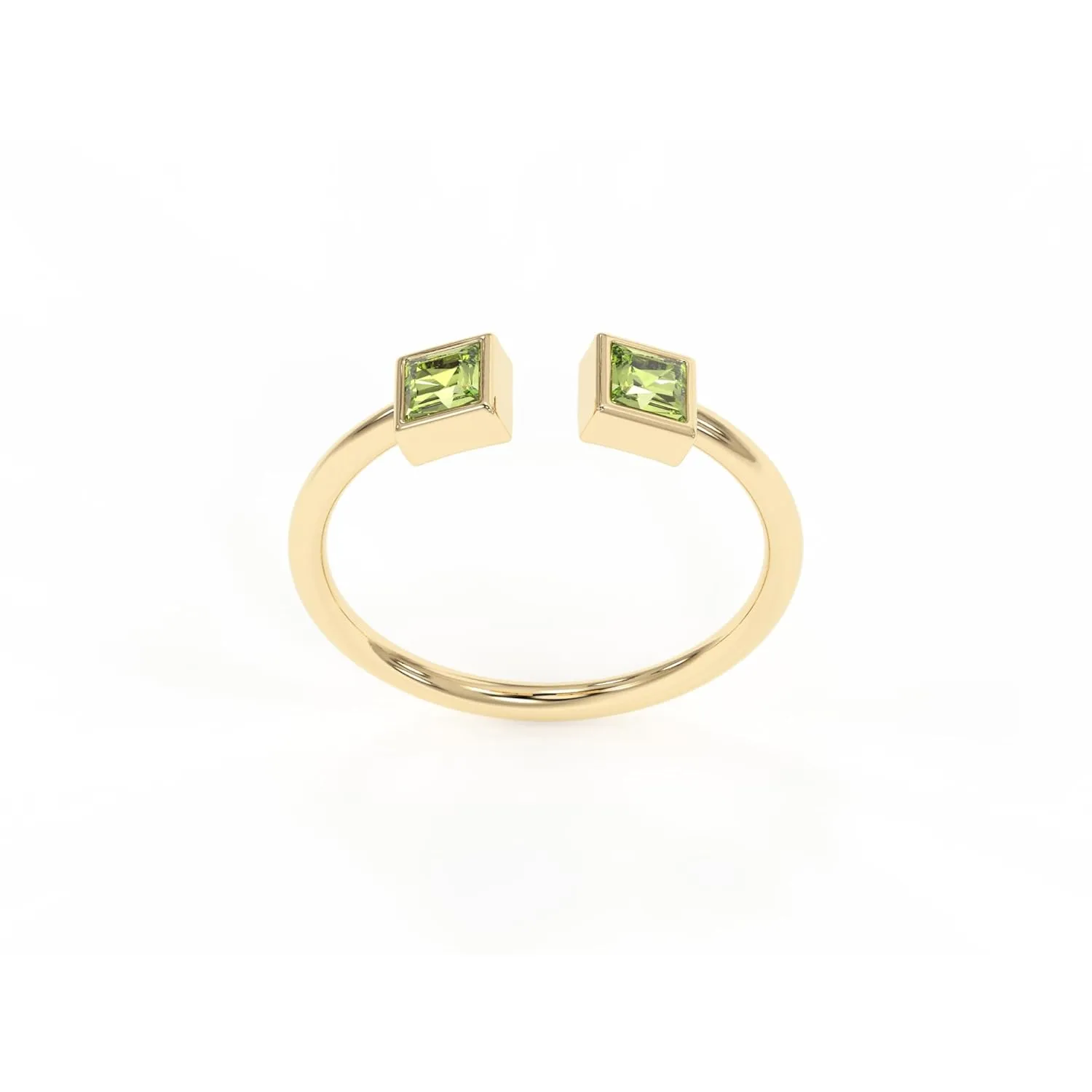Peridot Rings, 18K Gold Rings for Women Teen Girls That Don't Tarnish - Real 925 Sterling Silver Rings, Stackable, Chunky, Dainty August Birthstone Gifts (Anillos Para Mujer, Square - Size 6)