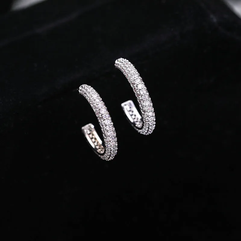 Personalized earrings temperament geometric hoop earrings