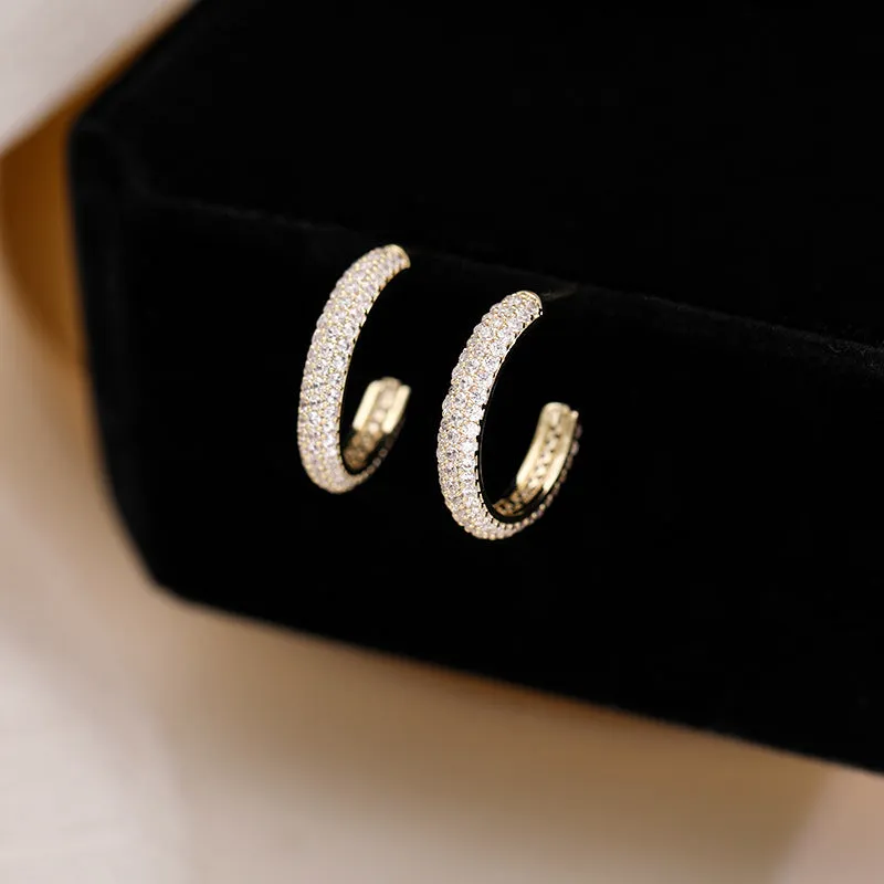 Personalized earrings temperament geometric hoop earrings
