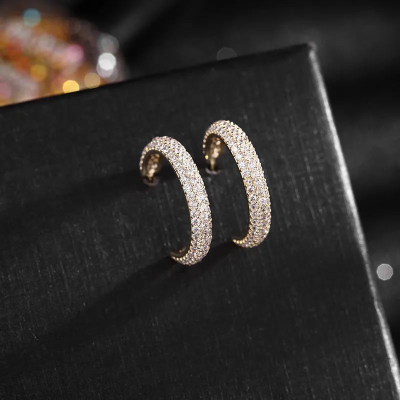 Personalized earrings temperament geometric hoop earrings