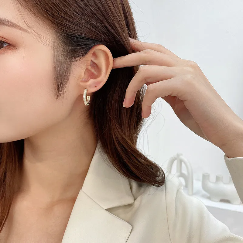 Personalized earrings temperament geometric hoop earrings