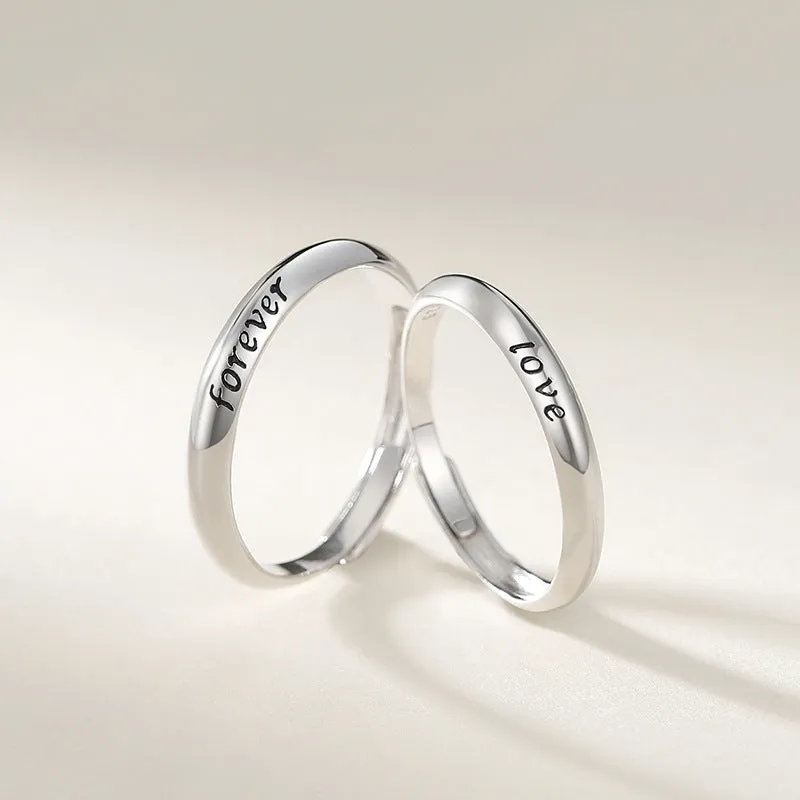 Personalized Forever Love Promise Rings for Couple