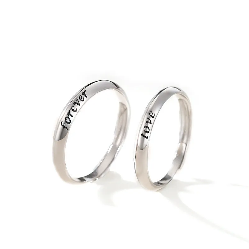 Personalized Forever Love Promise Rings for Couple