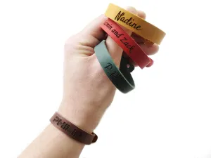 Personalized Leather Bracelet, Handmade Wrap Bracelet for Women, Engraved Adjustable Mens Wristbands
