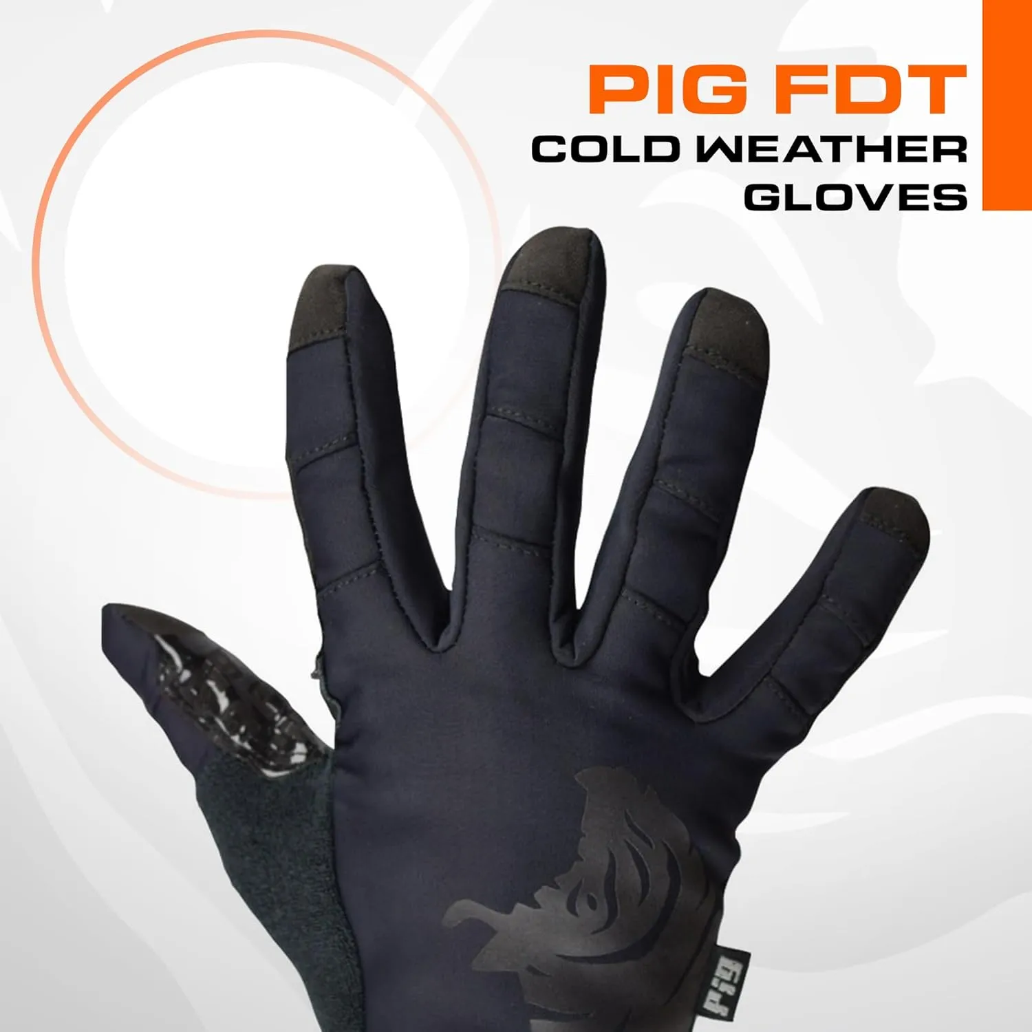 PIG Full Dexterity Tactical Cold Weather Gloves, Insulated, Touchscreen Compatible, Silicone Grip, for Shooting, 1 Pair