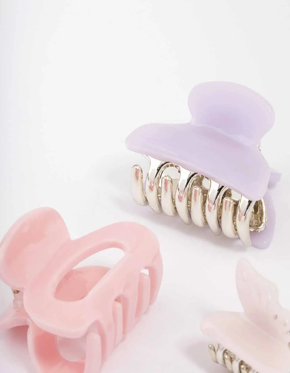 Pink & Lilac Butterfly Hair Claw Clip 3-Pack