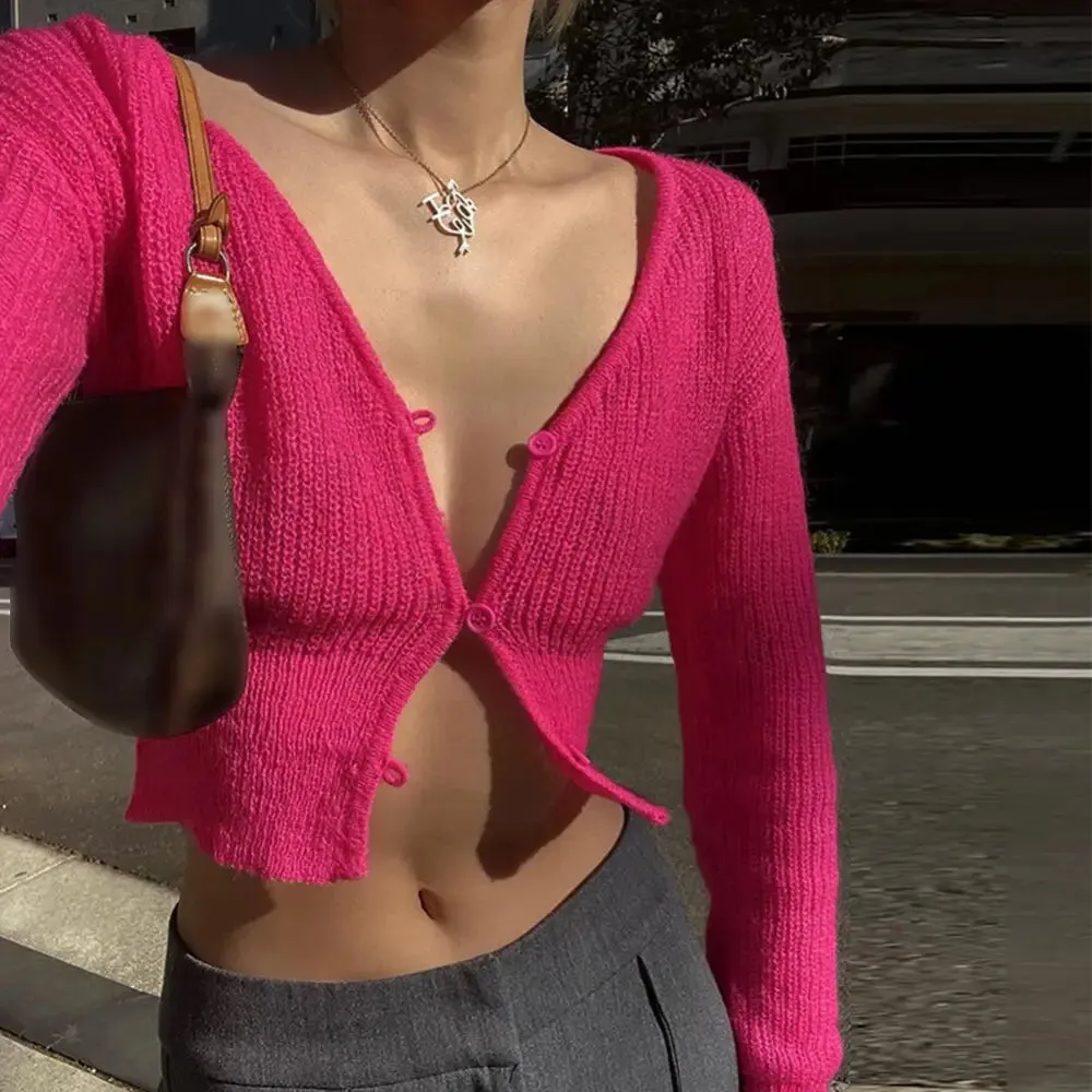 Pink Kawaii Cropped Sweater