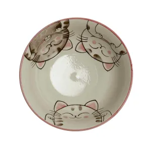 Pink Lucky Cat Japanese Ramen Bowl, 21cm