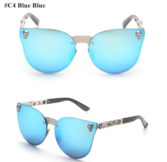 Pink Rose Gold Skull Oversize Sunglasse