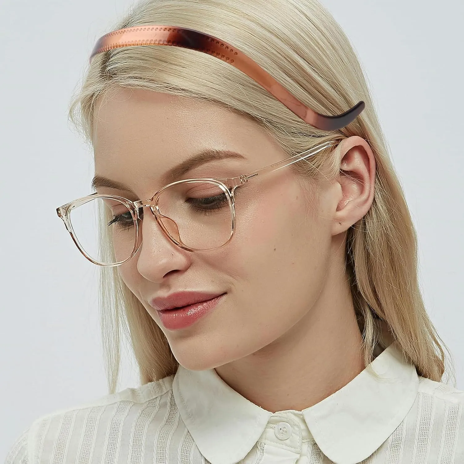 Plastic Headbands for Women Non Slip, U Shaped Headbands for Glasses Wearers No Headache Headband Sunglasses Hair Band for Eyewear-3PCS