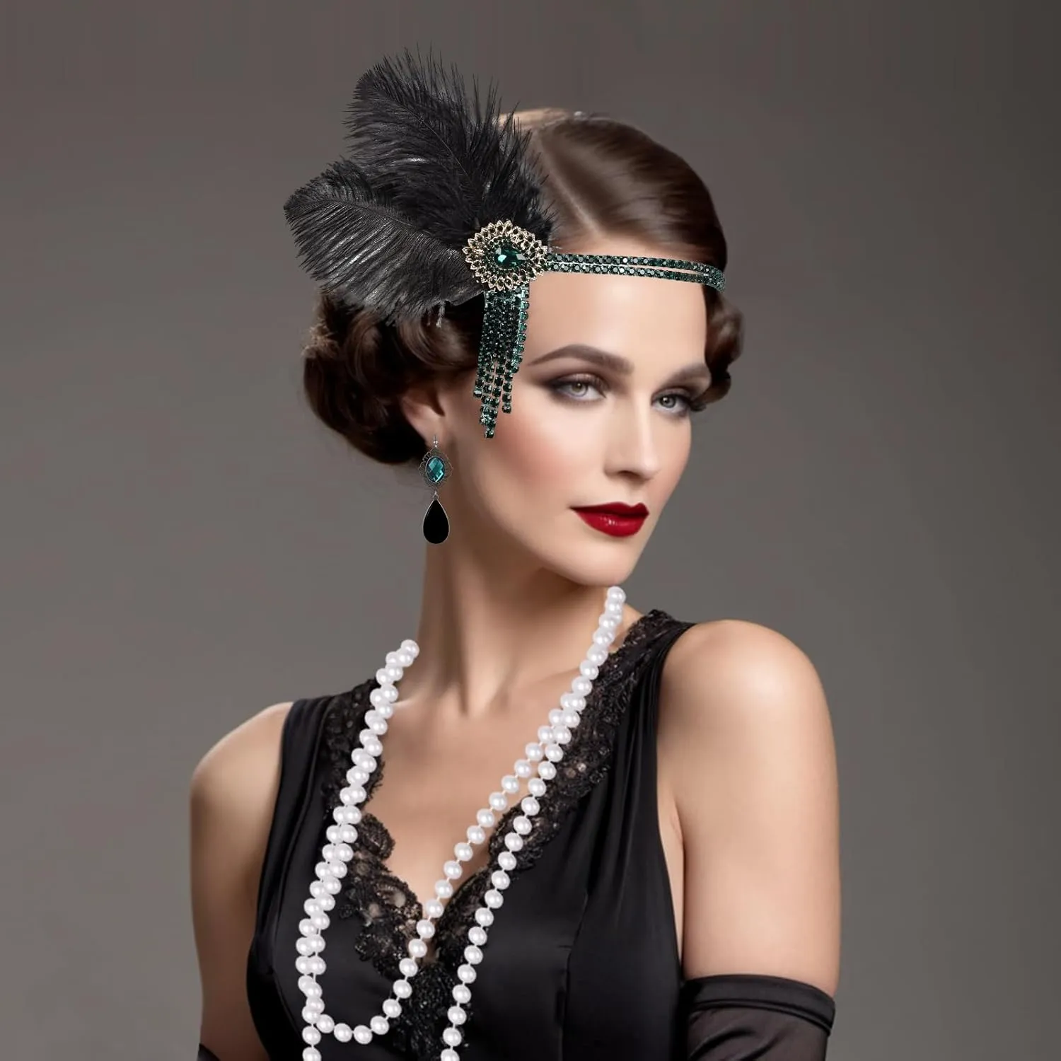 PLULON 1920s Flapper Great Gatsby Accessories Set Fashion Roaring 20's Theme Set