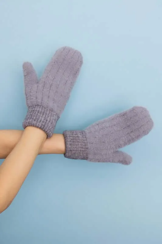 Plush Pastel Fuzzy Mittens