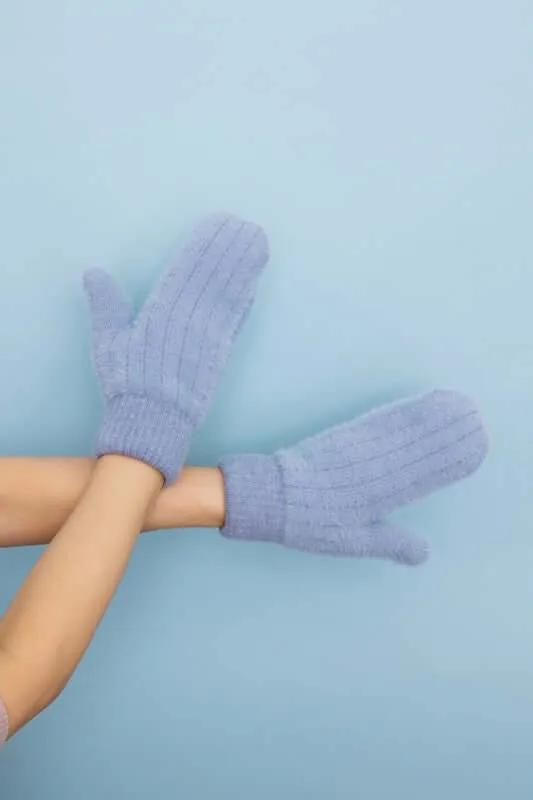 Plush Pastel Fuzzy Mittens