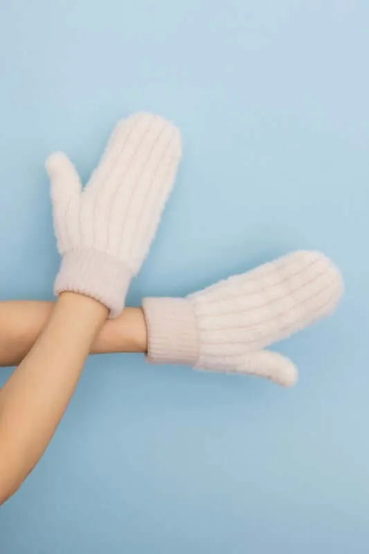 Plush Pastel Fuzzy Mittens