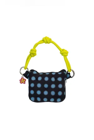 Plush Wallet - Black and Blue Dot