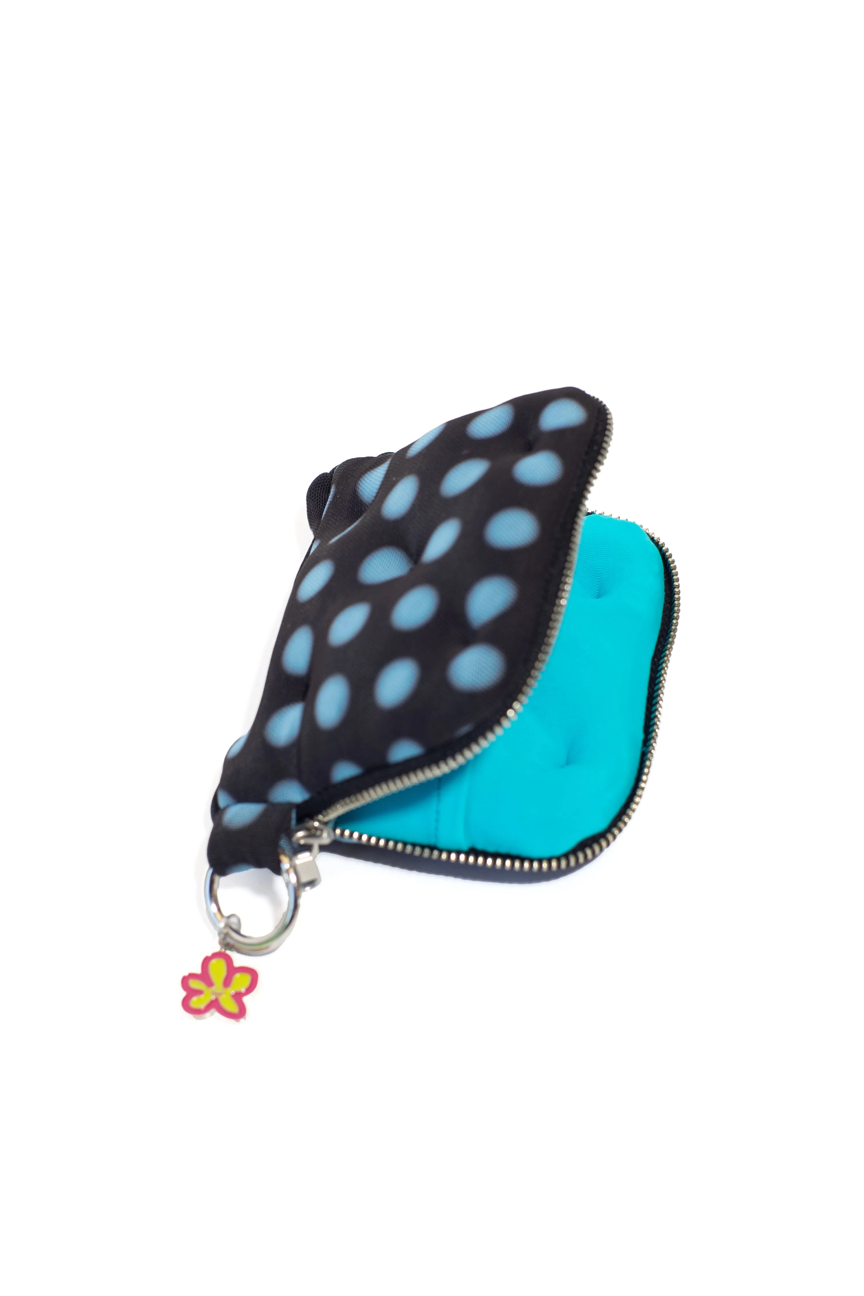 Plush Wallet - Black and Blue Dot
