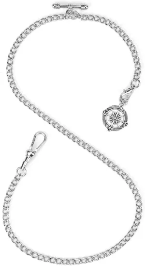 Pocket Watch Chain T-bar Chain Albert Chain with Compass Pendant