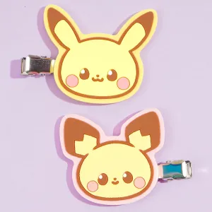 Pokemon Pikachu Pokepeace Hair Clip Set