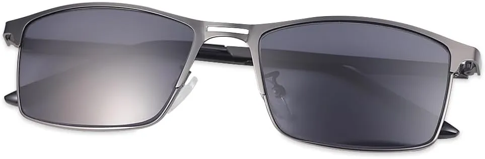 Polarized Nearsighted Sunglasses Tinted Gray for Men Women Myopia Distance Driving Glasses Shortsighted Eyeglasses Blue Light Blocking UV400 Protection Outdoor Shades Full-Rim Frame Anti Glare Eyewear