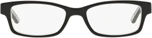 Polo Ralph Lauren Kids' PP8518 Rectangular Prescription Eyewear Frames, Shiny Black On Crystal/Demo Lens, 46 mm