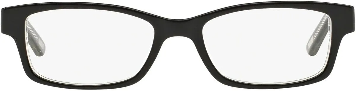 Polo Ralph Lauren Kids' PP8518 Rectangular Prescription Eyewear Frames, Shiny Black On Crystal/Demo Lens, 46 mm
