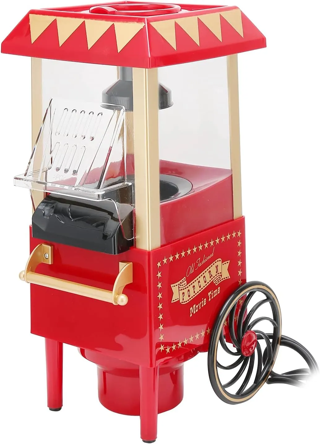 Popcorn Maker Model, Red Retro Automatic Machine Household Quick Popper with Home Party Popcorn Maker Corn for Birthday GiftUS Plug 110V Poppers Hot Air Horse or Gifts US (US Plug 110V)