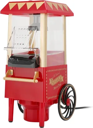 Popcorn Maker Model, Red Retro Automatic Machine Household Quick Popper with Home Party Popcorn Maker Corn for Birthday GiftUS Plug 110V Poppers Hot Air Horse or Gifts US (US Plug 110V)