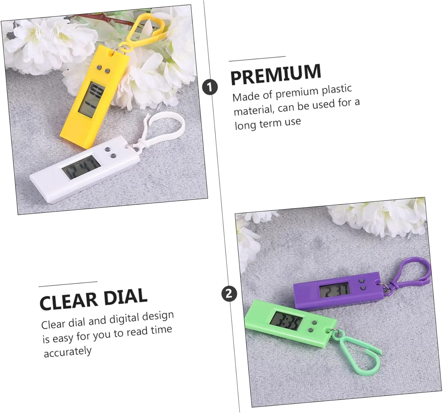 Portable Examination Electronic Watches Key Chain Random Color Hanging Watches for Camping Hiking Biking