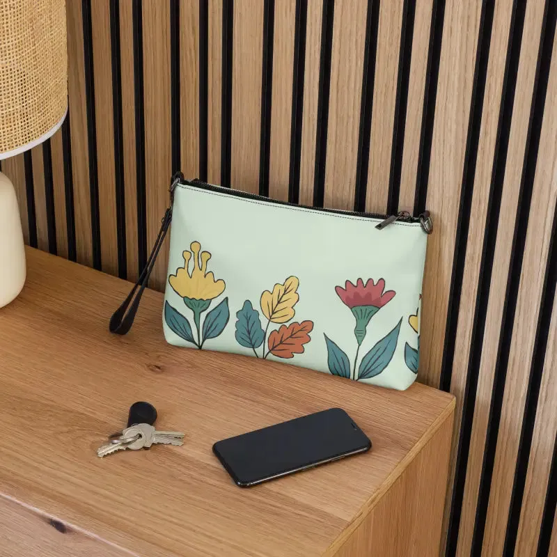 Pretty Flowers Faux Leather Crossbody Bag