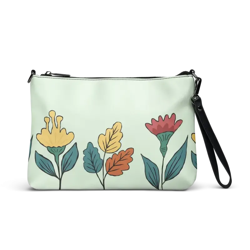 Pretty Flowers Faux Leather Crossbody Bag