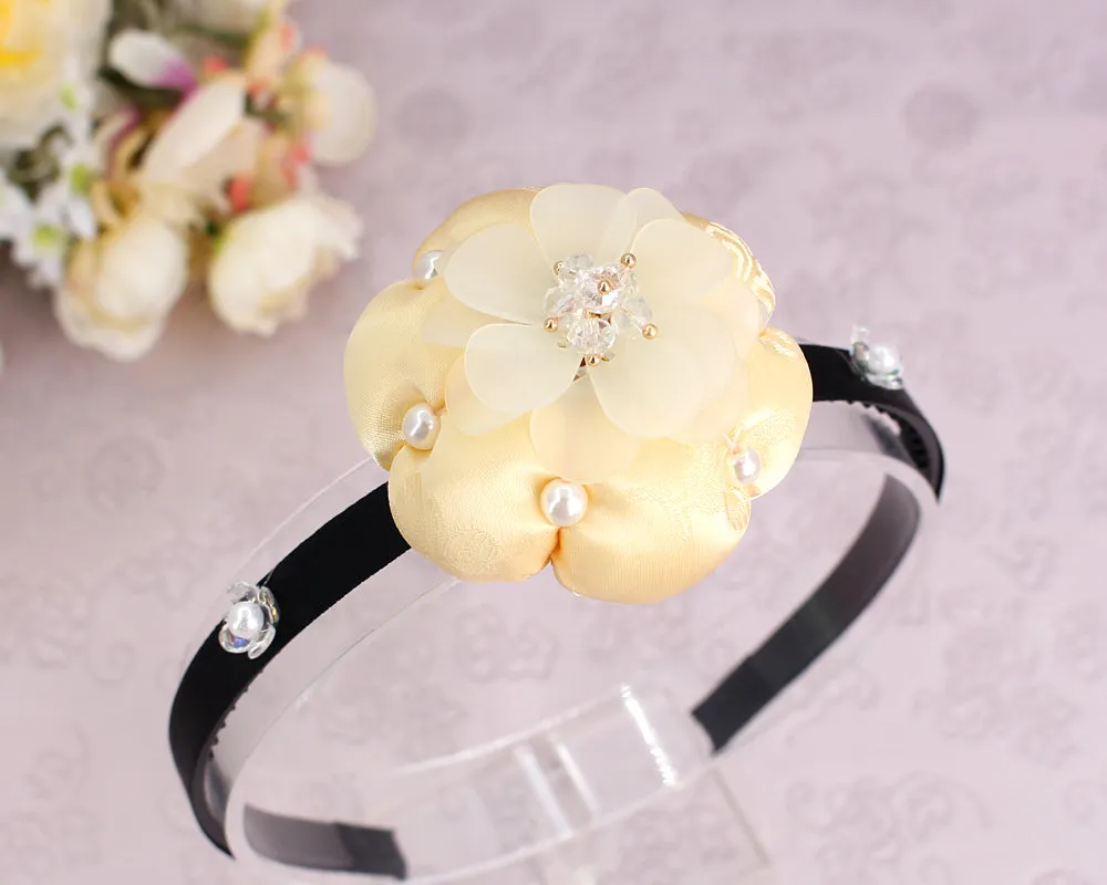 Pretty Pearl Bead Flower Hairband (3 Colors)