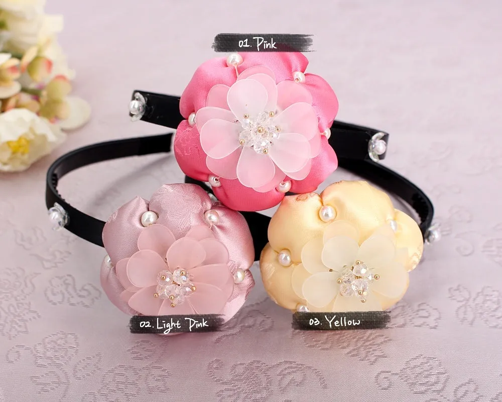 Pretty Pearl Bead Flower Hairband (3 Colors)