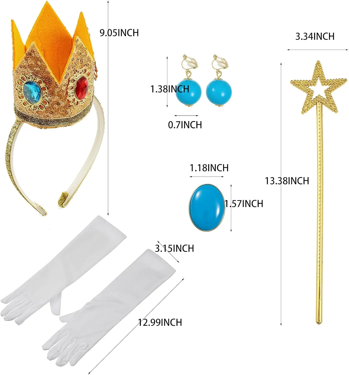 Princess Costume Accesories,Halloween Princess Cosplay Set for Women Girls