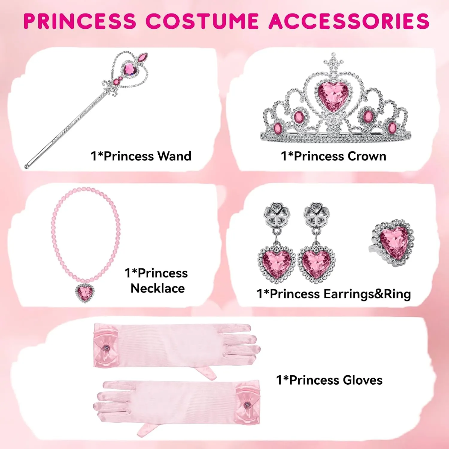 Princess Dress Up Accessories for Girls Cosplay Costume Halloween Christmas Party