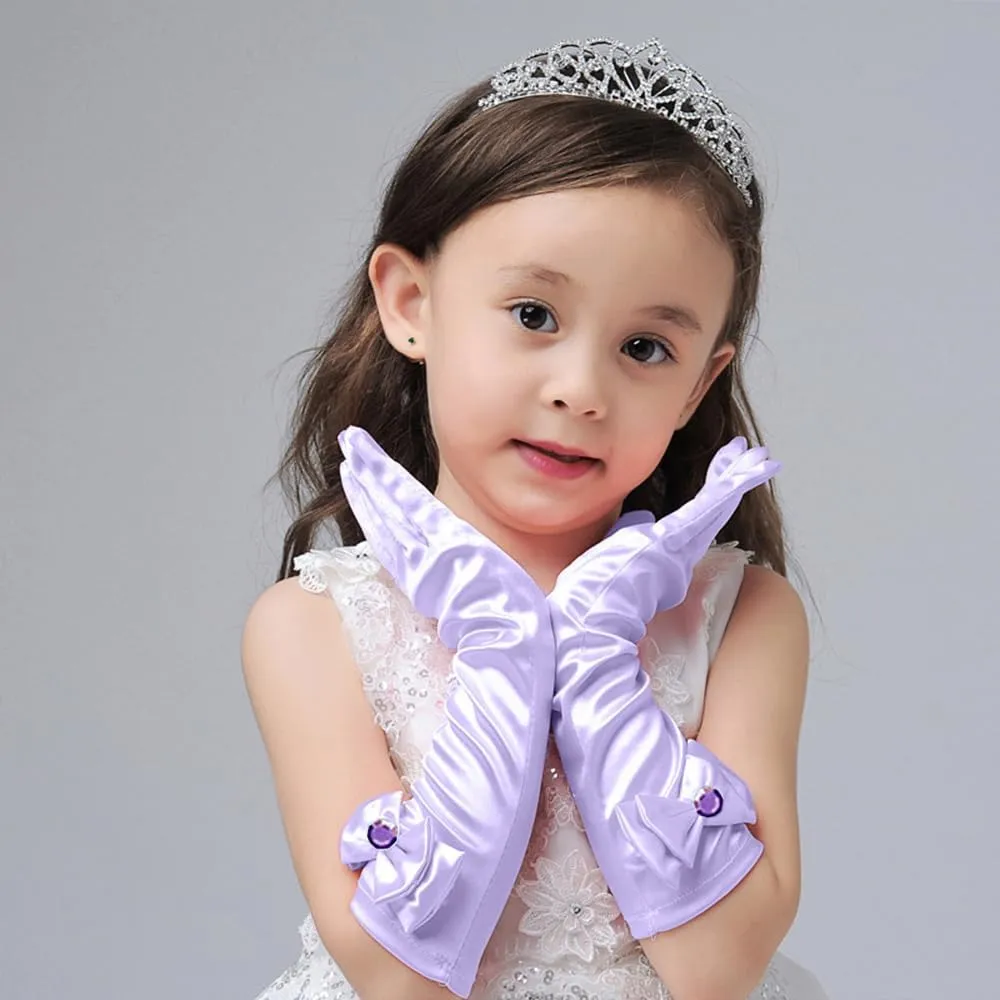 Princess Mermaid Costume Dress up Accessories for Girls Mermaid Gloves Tiara Crown Necklace Wand Earrings Bracelet Ring Princess Halloween Cosplay Accessories Christmas Gifts Set (Purple Mermaid)