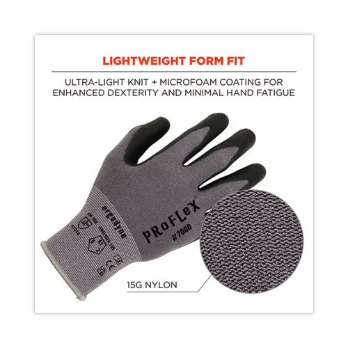 Proflex 7000 Nitrile-coated Gloves Microfoam Palm, Gray, Medium, 12 Pairs/pack, Ships In 1-3 Business Days