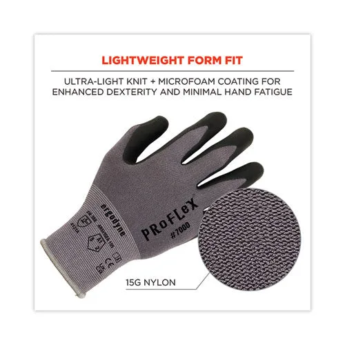 Proflex 7000 Nitrile-coated Gloves Microfoam Palm, Gray, X-large, Pair, Ships In 1-3 Business Days