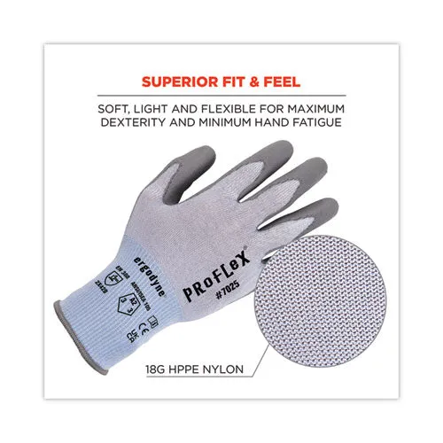 Proflex 7025 Ansi A2 Pu Coated Cr Gloves, Blue, 2x-large, 12 Pairs/pack, Ships In 1-3 Business Days
