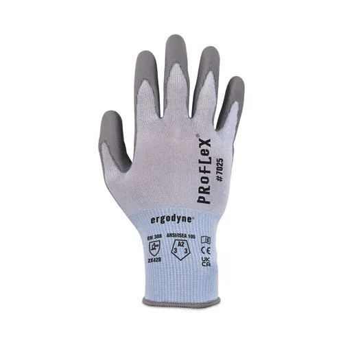 Proflex 7025 Ansi A2 Pu Coated Cr Gloves, Blue, 2x-large, 12 Pairs/pack, Ships In 1-3 Business Days