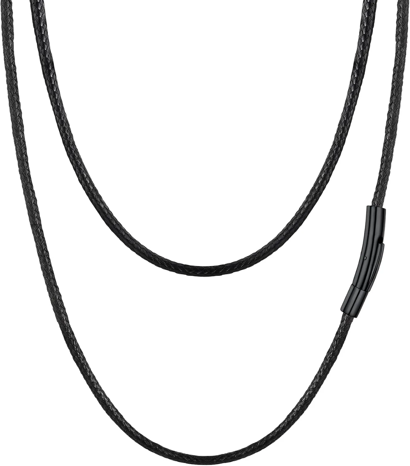 PROSTEEL Waterproof Leather Necklace Cord for Men, 2MM/3MM, 16”-30”, with Stainless Steel Clasp, DIY Chain for Pendant, Come with Box
