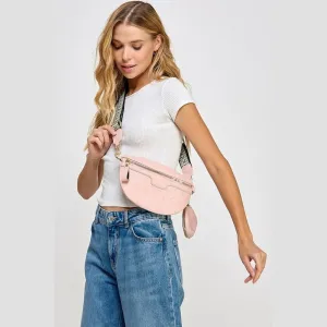 PU Leather Weave Textured Crossbody Bag with Coin Purse