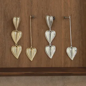 Puffy Heart Mismatched Earrings