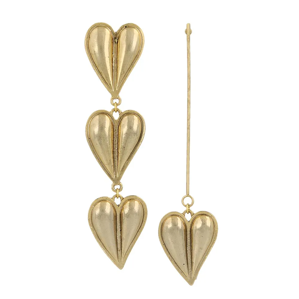 Puffy Heart Mismatched Earrings