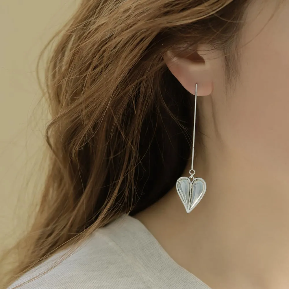 Puffy Heart Mismatched Earrings