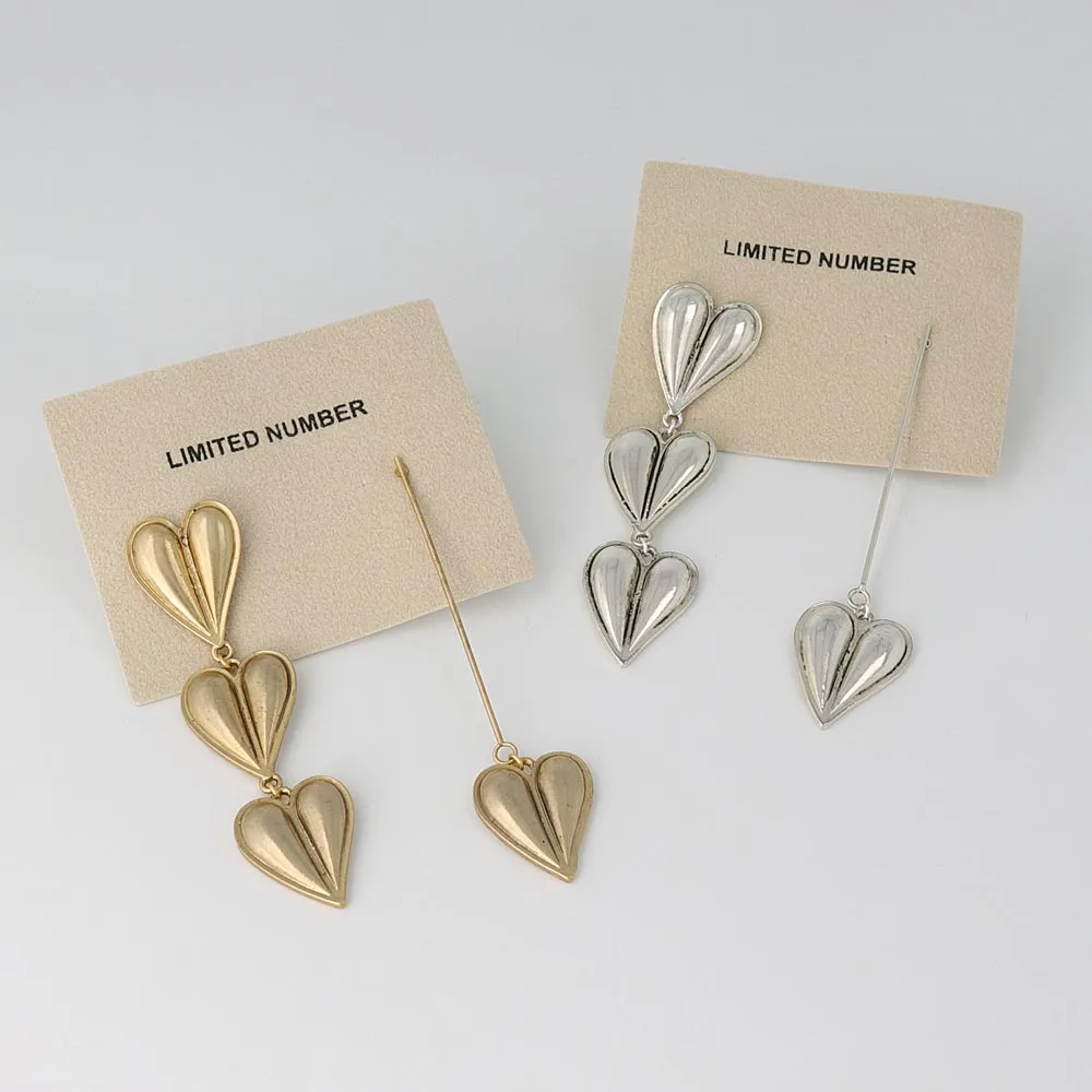 Puffy Heart Mismatched Earrings