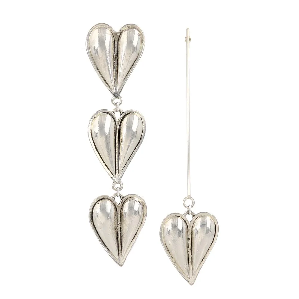 Puffy Heart Mismatched Earrings